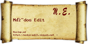 Módos Edit névjegykártya